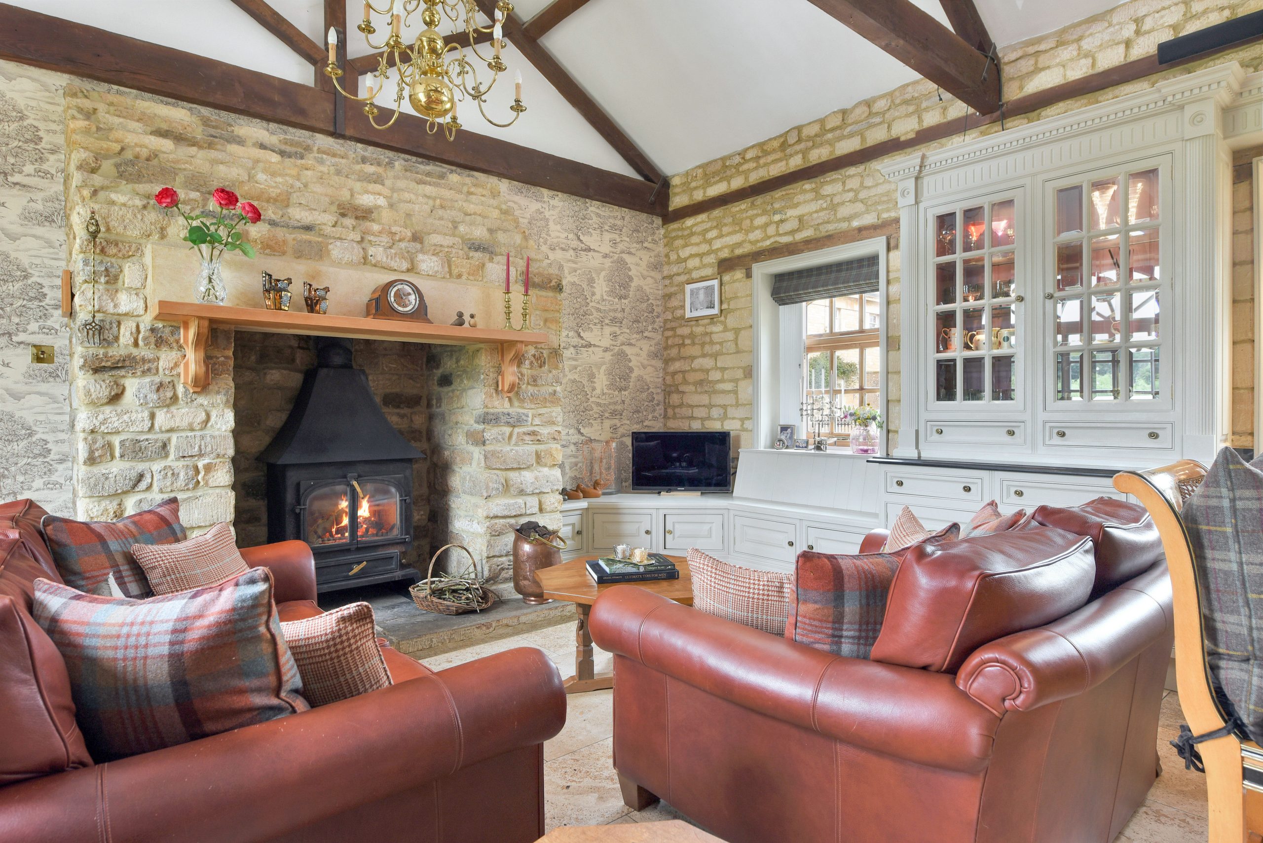 Large wood burning stove in Fineshade, Northamptonshire 